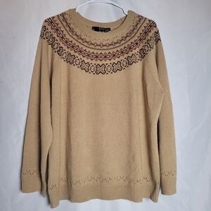 Northcrest New Old Stock Fair Isle Camel Sweater Women's Size 18/20